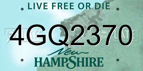 4GQ2370 New Hampshire License Plate