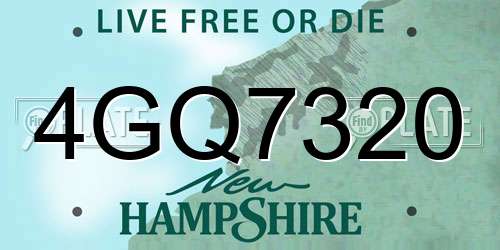 4GQ7320 New Hampshire License Plate