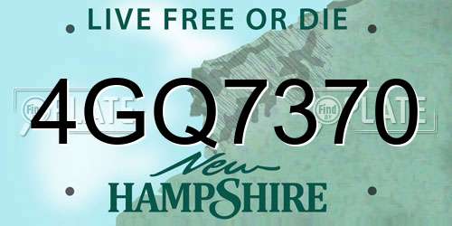 4GQ7370 New Hampshire License Plate