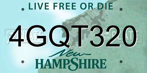 4GQT320 New Hampshire License Plate
