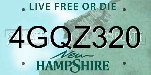 4GQZ320 New Hampshire License Plate