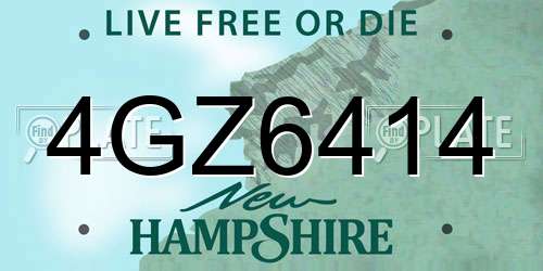 4GZ6414 New Hampshire License Plate