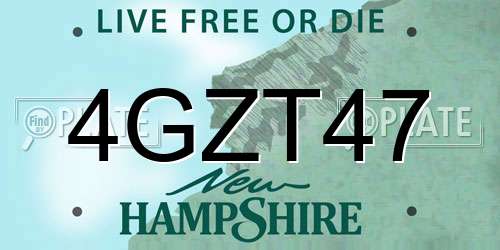 4GZT47 New Hampshire License Plate