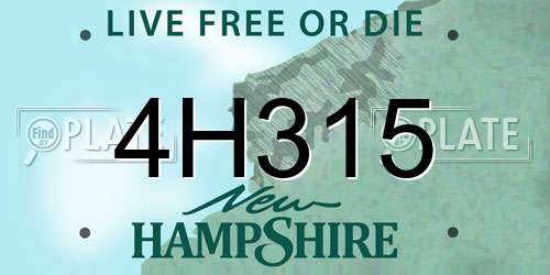 4H315 New Hampshire License Plate