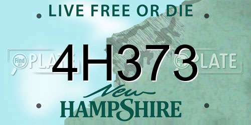 4H373 New Hampshire License Plate