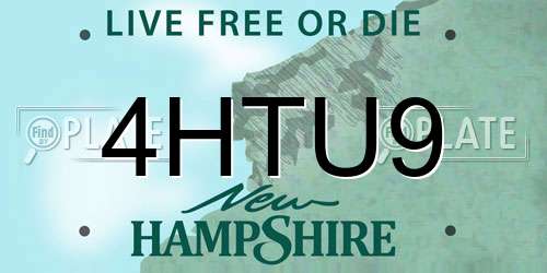 4HTU9 New Hampshire License Plate