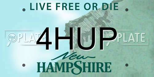 4HUP New Hampshire License Plate
