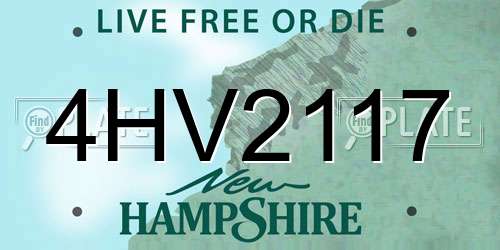 4HV2117 New Hampshire License Plate