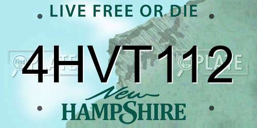 4HVT112 New Hampshire License Plate