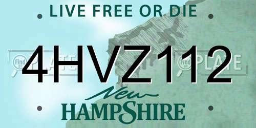 4HVZ112 New Hampshire License Plate