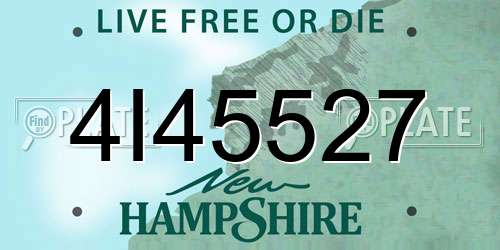 4I45527 New Hampshire License Plate