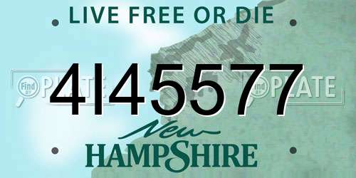 4I45577 New Hampshire License Plate