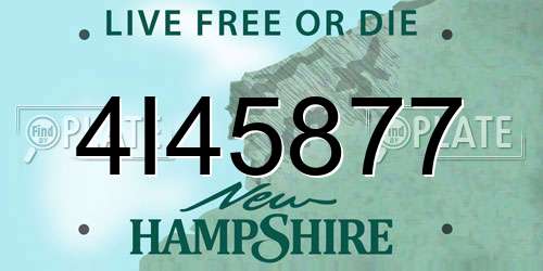 4I45877 New Hampshire License Plate