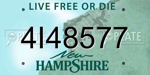 4I48577 New Hampshire License Plate