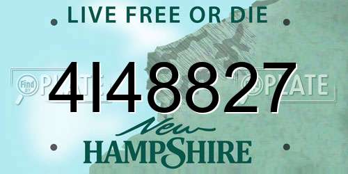 4I48827 New Hampshire License Plate