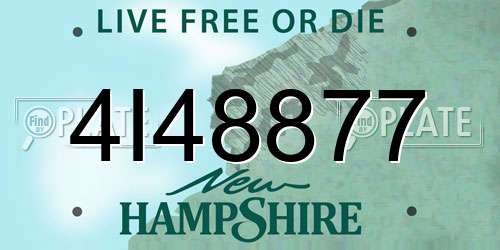 4I48877 New Hampshire License Plate