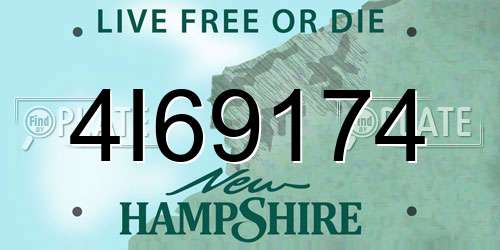 4I69174 New Hampshire License Plate