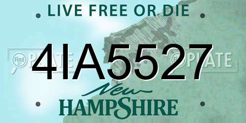 4IA5527 New Hampshire License Plate
