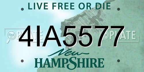 4IA5577 New Hampshire License Plate