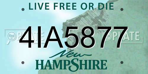 4IA5877 New Hampshire License Plate