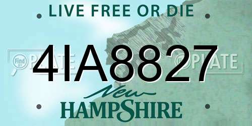 4IA8827 New Hampshire License Plate