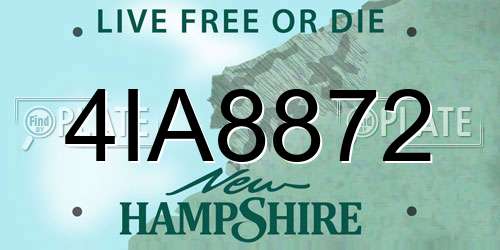 4IA8872 New Hampshire License Plate