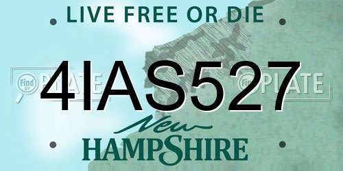 4IAS527 New Hampshire License Plate