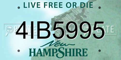 4IB5995 New Hampshire License Plate
