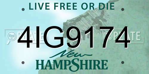 4IG9174 New Hampshire License Plate