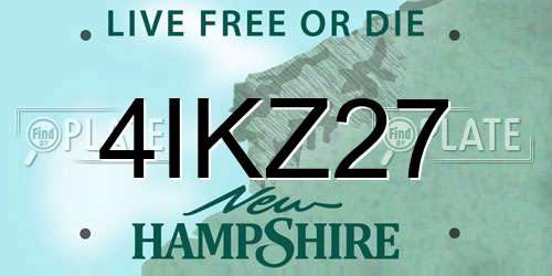4IKZ27 New Hampshire License Plate