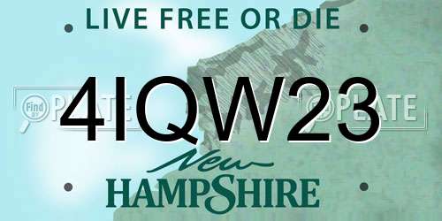 4IQW23 New Hampshire License Plate