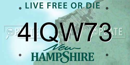 4IQW73 New Hampshire License Plate
