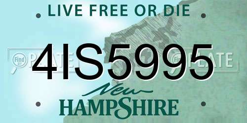 4IS5995 New Hampshire License Plate