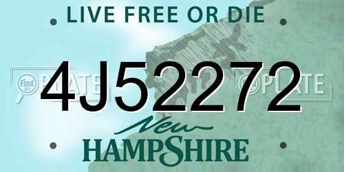 4J52272 New Hampshire License Plate