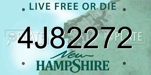 4J82272 New Hampshire License Plate
