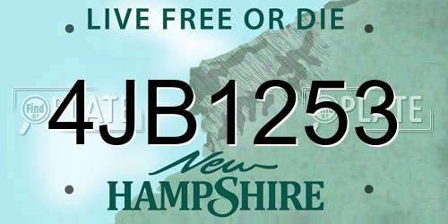 4JB1253 New Hampshire License Plate