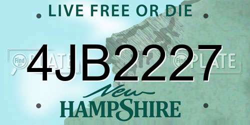 4JB2227 New Hampshire License Plate