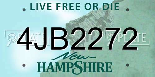 4JB2272 New Hampshire License Plate