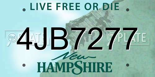 4JB7277 New Hampshire License Plate