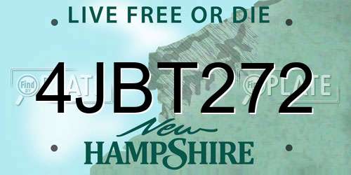 4JBT272 New Hampshire License Plate