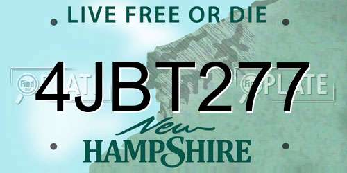 4JBT277 New Hampshire License Plate