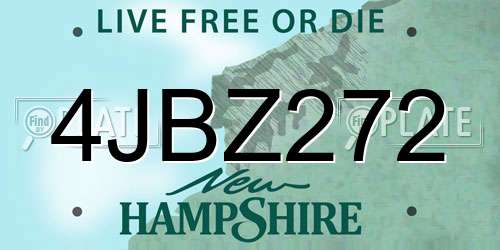 4JBZ272 New Hampshire License Plate