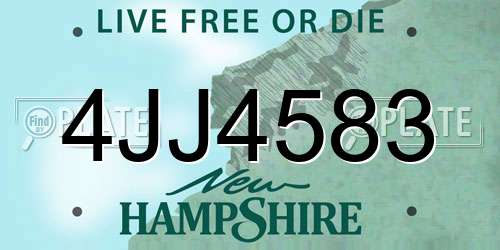 4JJ4583 New Hampshire License Plate