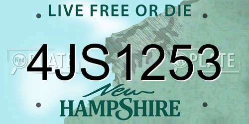 4JS1253 New Hampshire License Plate