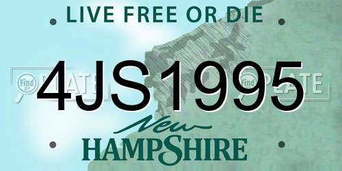 4JS1995 New Hampshire License Plate