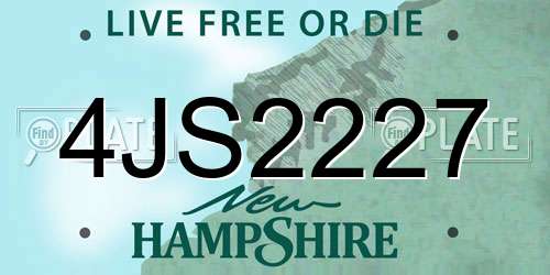 4JS2227 New Hampshire License Plate
