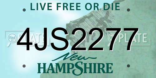 4JS2277 New Hampshire License Plate