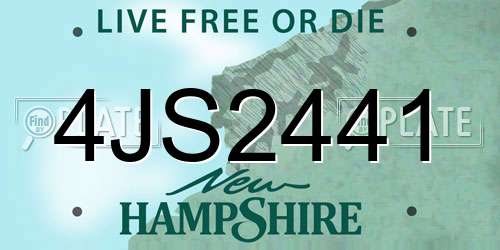 4JS2441 New Hampshire License Plate