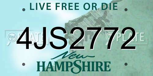 4JS2772 New Hampshire License Plate