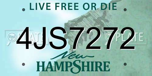 4JS7272 New Hampshire License Plate